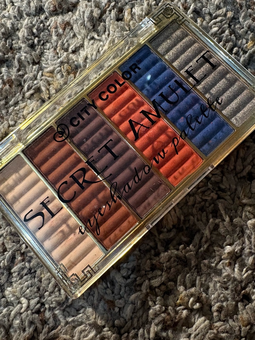 City Color Eyeshadow Palette — Brown, Orange, Blue, Silver